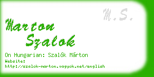marton szalok business card